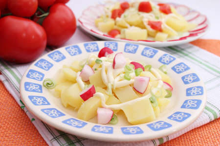 Fresh salad of potatoesの写真素材