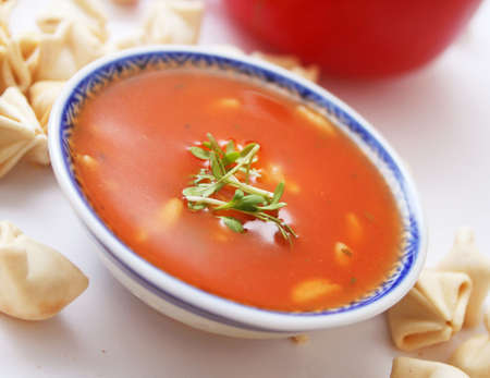 Fresh Soup of tomatoesの写真素材