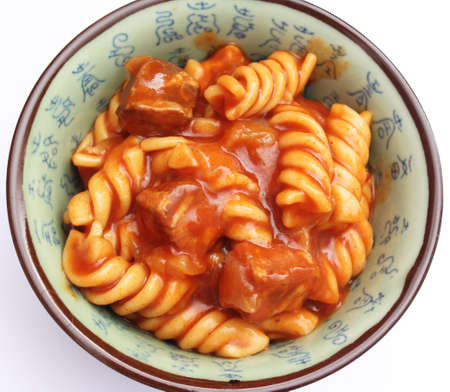 Pasta with meatの写真素材