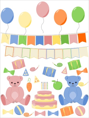 Teddy birthdayのイラスト素材