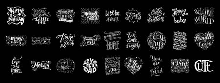 Mommy quotes hand  lettering vector set.Baby Nursery and Bedroom posters.Bundle for your designs:apparel,t shirts,bags,posters,merch, fabric, wall design. Also good for bloggers and socail media.のイラスト素材