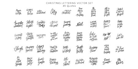 Hand drawn lettering quote templates bundle. Unique vector script collection of posters. Custom typography print for t shirts,bags,posters,merch,banners.のイラスト素材