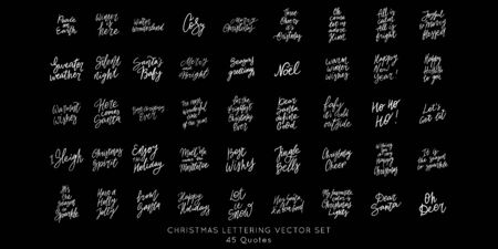 Hand drawn lettering quote templates bundle. Unique vector script collection of posters. Custom 
typography print for t shirts,bags,posters,merch,banners.のイラスト素材