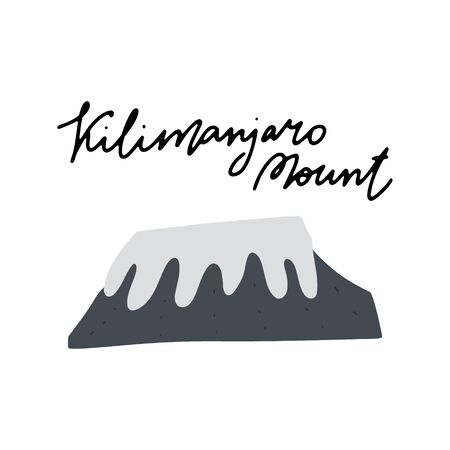 African safari Kilimanjaro Mount clipart vector set. Hand drawn elements in paper-cut style. Nature inspired simple geometry shapes, textured illustration.のイラスト素材