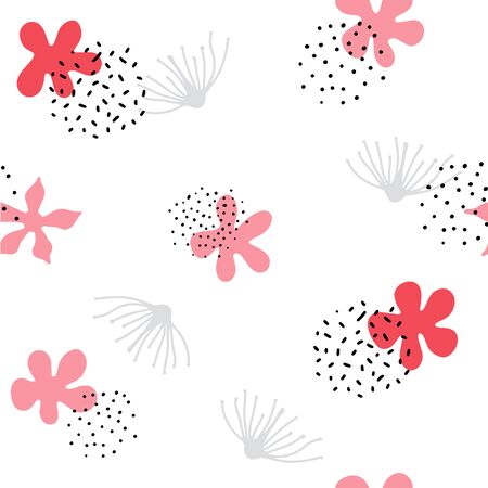 Australia hand drawn color vector seamless pattern. Scandinavian illustration. Wrapping paper, textile, background fill.のイラスト素材