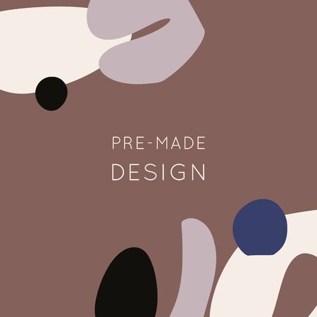 Collage style Fluid organic geometry shapes background. Modern and original textile, wrapping paper, wall art design. Social media mockup. Promotion square web banner for mobile apps.のイラスト素材