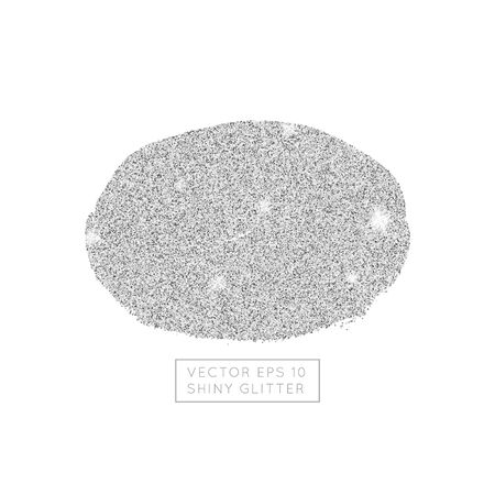 Shiny silver glitter vector background. Sparkling star dust texture for luxury rich greeting card. Isolated  
abstract oval Shape design element.のイラスト素材