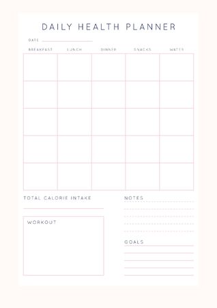 Set of minimalist abstract planners. Daily  planner template. Blank printable vertical notebook page with space for notes and goals. Business organizer. Paper sheet size A4.のイラスト素材