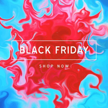 Marble vector art pattern. Modern and original liquid texture.Sale banner template for social media. Feminine abstract background. Fluid modern style.Colors blue, red, pinkのイラスト素材