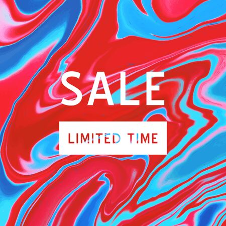 Marble vector art pattern. Modern and original liquid texture.
Sale banner template for social media. Feminine abstract background. Fluid modern style.Colors blue, red, pinkのイラスト素材