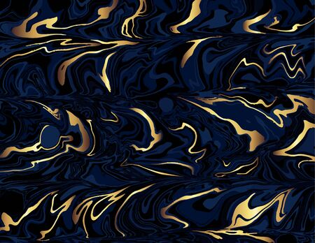 Golden Black, Blue Marble abstract pattern. Modern and original liquid texture.Art background template. Good for design covers, presentation, invitation, flyer, poster, business card and social media.のイラスト素材