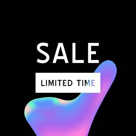 Vector Iridescent holographic fluid texture in vibrant gradient colors.Sale template for social media.Marbled ink Trippy image.Synthwave/retrowave/vaporwave neon aesthetics.Blue\pink\green\purpleのイラスト素材