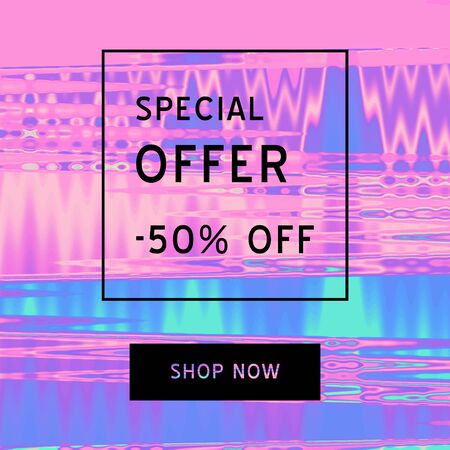 Vector Iridescent holographic fluid texture in vibrant gradient colors.Sale template for social media.Marbled ink Trippy image.Synthwave/retrowave/vaporwave neon aesthetics.Blue\pink\green\purpleのイラスト素材