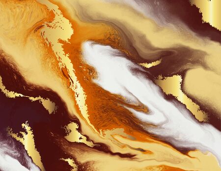 Coffee  brown gold marble abstract background template.Modern and original liquid texture.Good for design covers, presentation, invitation, flyers, posters, business cards and social media.のイラスト素材