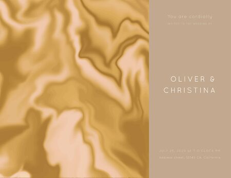 Vector rose brown marble modern wedding invitation template.Luxury classy fluid design.Brochure, flyer, cover, poster, card,menu, business identity style.のイラスト素材