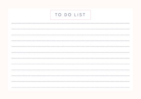 Vector minimalist abstract planner.Modern female organizer in pastel pink rose colors.Daily, weekly, monthly planner template.Blank printable horizontal notebook page.Paper sheet size A4.のイラスト素材