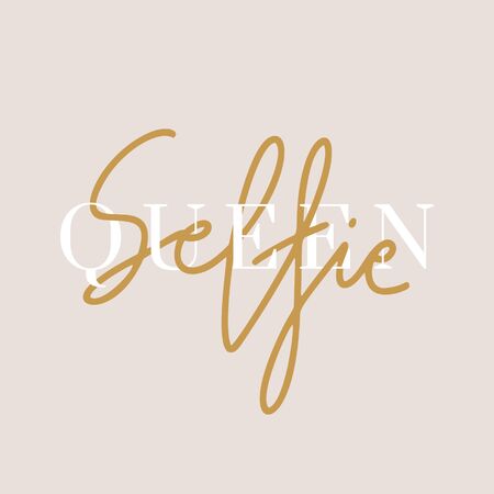 Selfie queen.Inspirational quote.Hand lettering female phrase in modern mono line style.Design is good as a print on t-shirts,bags,stationary,poster.のイラスト素材