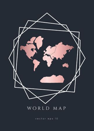 World Map Destination Wedding.Vintage  Invitation overlay.Modern luxury vector design template.Atlas Travel Theme.のイラスト素材