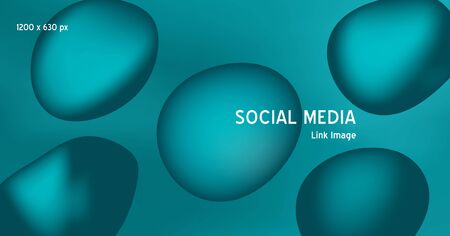 Fluid gradient vector background.Modern liquid turquoise dynamic shapes texture.Social media link image template.のイラスト素材