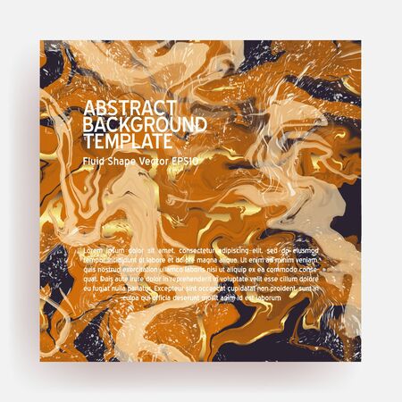 Coffee  brown gold marble abstract background template.Modern and original liquid texture.Good for design covers, presentation, invitation, flyers, posters, business cards and social media.のイラスト素材
