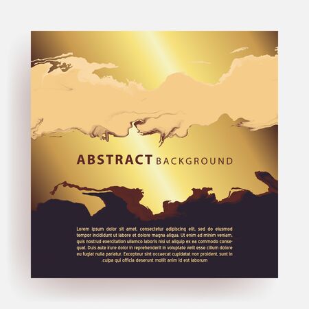 Coffee  brown gold marble abstract background template.Modern and original liquid texture.Good for design covers, presentation, invitation, flyers, posters, business cards and social media.のイラスト素材