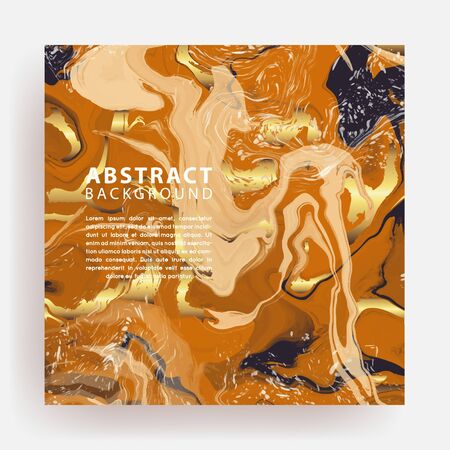 Coffee  brown gold marble abstract background template.Modern and original liquid texture.Good for design covers, presentation, invitation, flyers, posters, business cards and social media.のイラスト素材