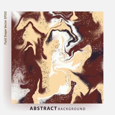Coffee  brown gold marble abstract background template.Modern and original liquid texture.Good for design covers, presentation, invitation, flyers, posters, business cards and social media.のイラスト素材
