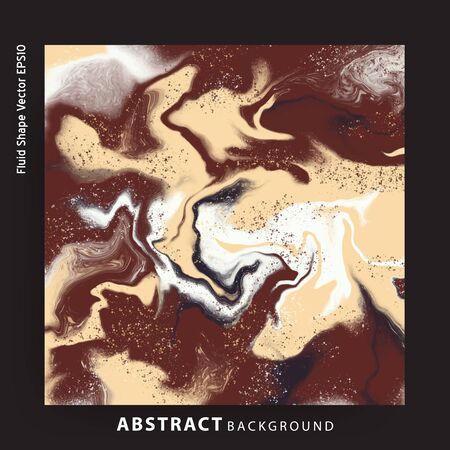 Coffee  brown gold marble abstract background template.Modern and original liquid texture.Good for design covers, presentation, invitation, flyers, posters, business cards and social media.のイラスト素材