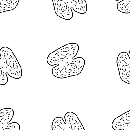 Nuts & seeds seamless pattern. Hand drawn doodle style Vectorのイラスト素材