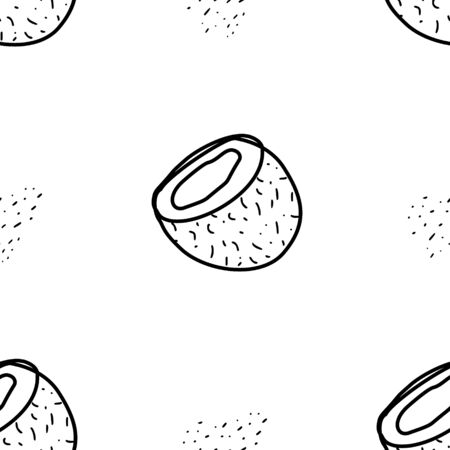 Nuts & seeds seamless pattern. Hand drawn doodle style Vectorのイラスト素材