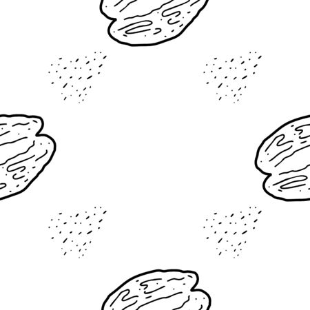 Nuts & seeds seamless pattern. Hand drawn doodle style Vectorのイラスト素材