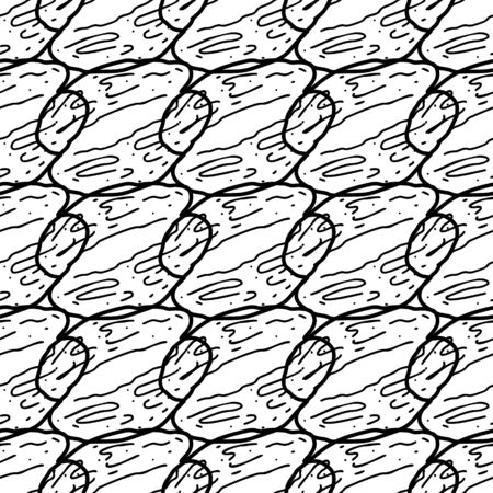 Nuts & seeds seamless pattern. Hand drawn doodle style Vectorのイラスト素材