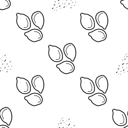 Nuts&seeds seamless patternのイラスト素材