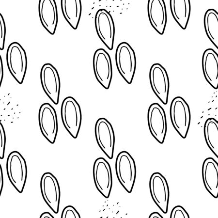 Linen seeds pattern. Seamless backgroundのイラスト素材