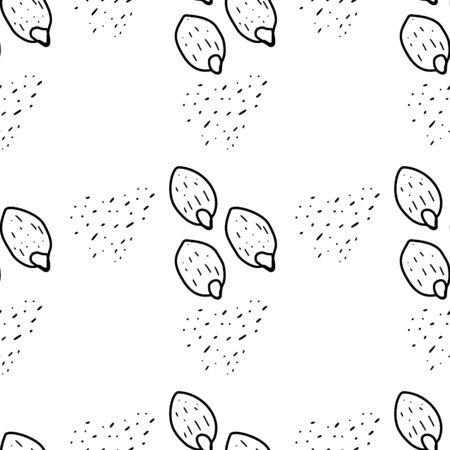 Pumpkin seeds pattern. Seamless background vectorのイラスト素材