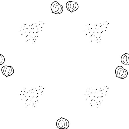 Hazelnut pattern. Seamless background vectorのイラスト素材