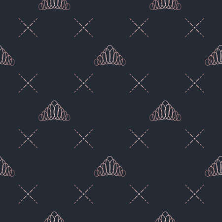 Golden crown seamless vector pattern. Geometric gold outline symbol of royalty. Vintage King and Queen Background.のイラスト素材