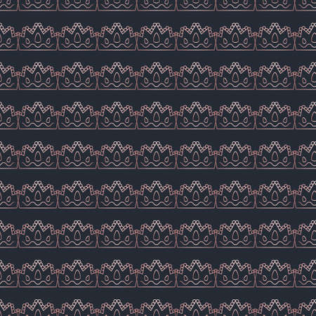 Golden crown seamless vector pattern. Geometric gold outline symbol of royalty. Vintage King and Queen Background.のイラスト素材
