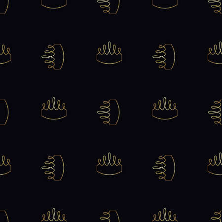 Golden crown seamless vector pattern. Geometric gold outline symbol of royalty. Vintage King and Queen Background.のイラスト素材