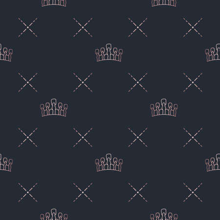 Golden crown seamless vector pattern. Geometric gold outline symbol of royalty. Vintage King and Queen Background.のイラスト素材
