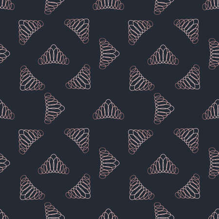 Golden crown seamless vector pattern. Geometric gold outline symbol of royalty. Vintage King and Queen Background.のイラスト素材