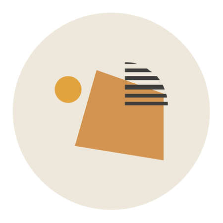 Vector highlight cover with abstract elements and shapes in Boho style. Background for social media stories. Minimalist Mid century modern.のイラスト素材