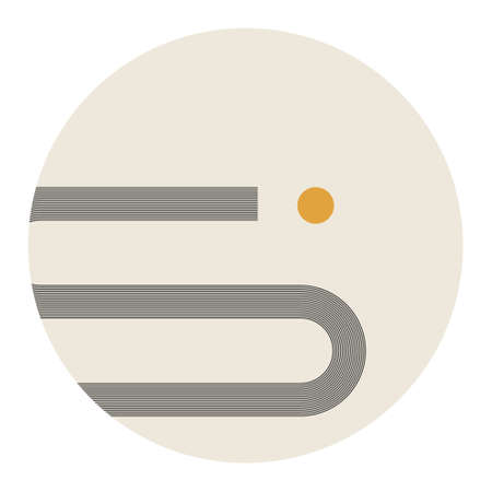 Vector highlight cover with abstract elements and shapes in Boho style. Background for social media stories. Minimalist Mid century modern.のイラスト素材