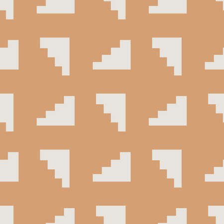 Vector abstract seamless pattern. Geometric elements in Boho style. Good for wall decoration, postcard or brochure cover design. Minimalist Mid century modern shapes.のイラスト素材