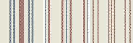 Modern french Farmhouse patterns set  in teal blue, burgundy red and beige colors. Seamless vector background. Linen vintage kitchen fabric. Textile ribbon trim texture.のイラスト素材