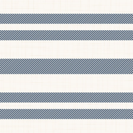 Modern french Farmhouse pattern in teal blue and beige colors. Seamless vector background. Linen vintage kitchen fabric. Textile ribbon trim texture.のイラスト素材