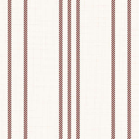 Modern french Farmhouse pattern in burgundy red and beige colors. Seamless vector background. Linen vintage kitchen fabric. Textile ribbon trim texture.のイラスト素材