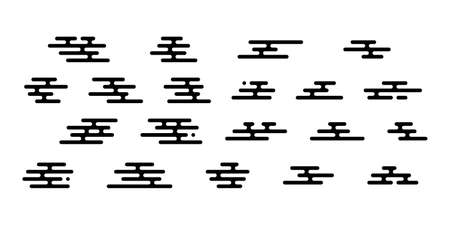 Japanese cloud modern geometry pattern. Chinese oriental style minimal design. Traditional isolated haze motif. Abstract flat kimono background for  textile, paper, spa, wallpaper, scrapbooking.のイラスト素材