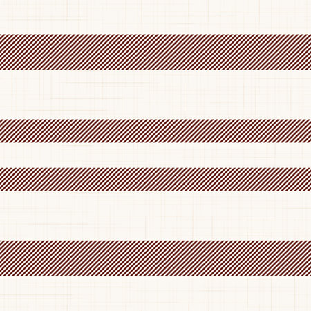 Modern french Farmhouse pattern in burgundy red and beige colors. Seamless vector background. Linen vintage kitchen fabric. Textile ribbon trim texture.のイラスト素材