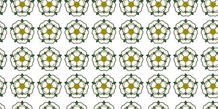 Tudor rose vector seamless pattern. Traditional heraldic emblem of England. The war of roses of houses Lancaster and York.のイラスト素材